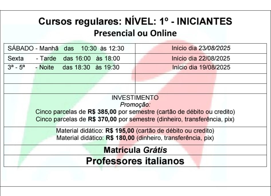 informacoes curso regular